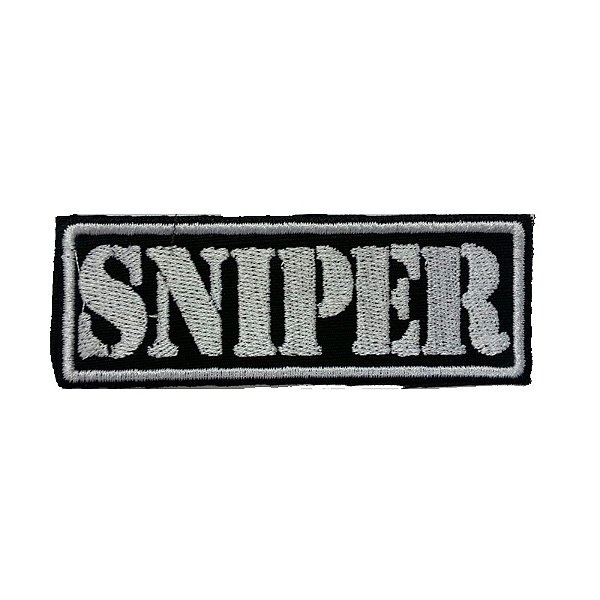 Patch Bordado Sniper Preto com Fecho de Contato