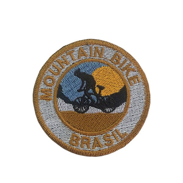 Patch Bordado Mountain Bike Brasil com Fecho de Contato