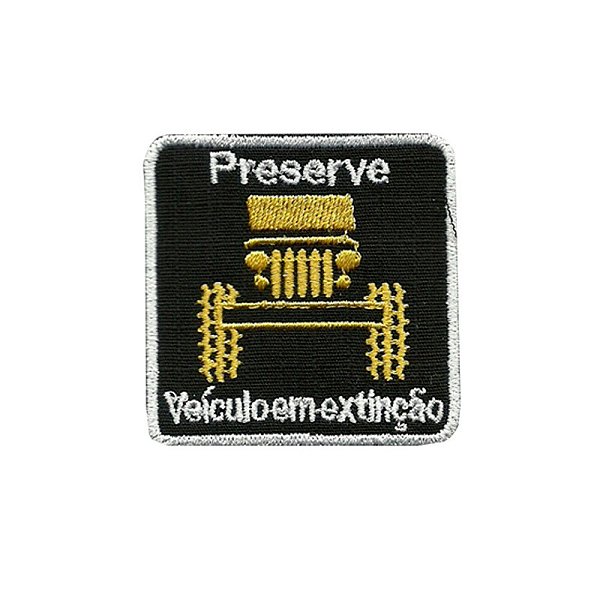 Patch Bordado Veículo em Extinção Yellow com Fecho de Contato