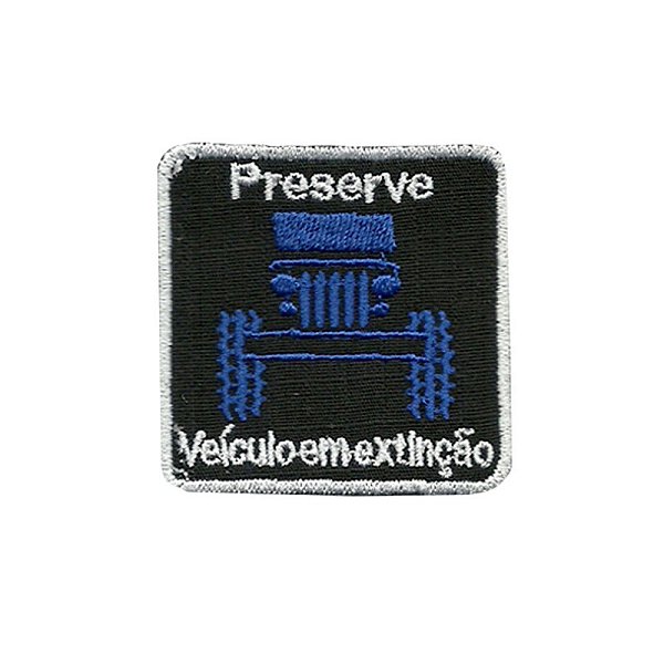 Patch Bordado Veículo em Extinção Blue com Fecho de Contato