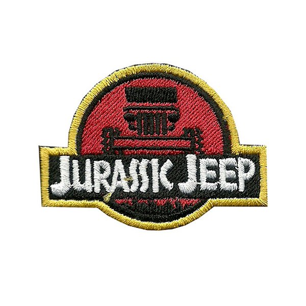 Patch Bordado Jurassic Jeep com Fecho de Contato