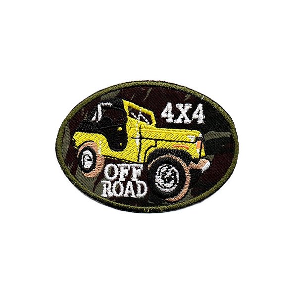 Bordado Termocolante 4x4 Off Road Amarelo