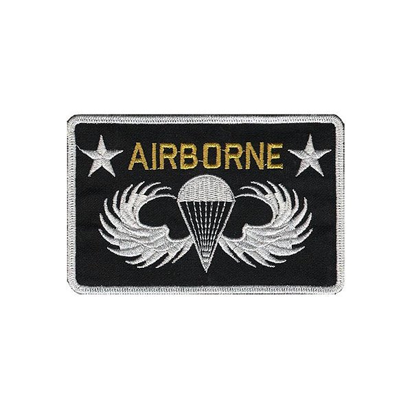 Bordado Termocolante Bandeira Airborne Preto
