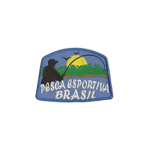 Bordado Termocolante Pesca Esportiva Brasil Azul