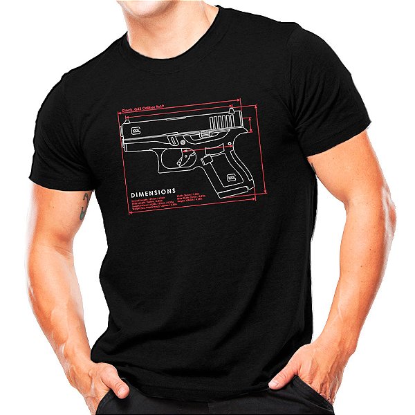Camiseta Militar Estampada Glock G43 - Atack