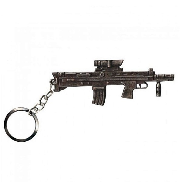 Chaveiro Bullpup Prata Velha | Bélica