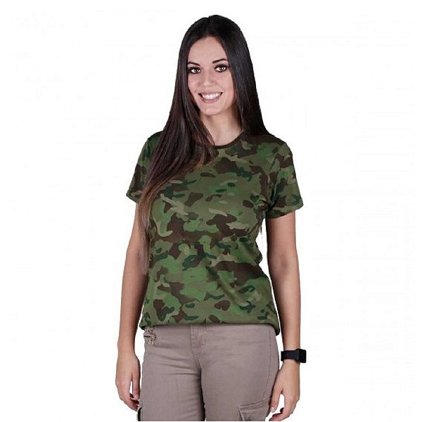 Camiseta Feminina Soldier Camuflada Tropic | Bélica