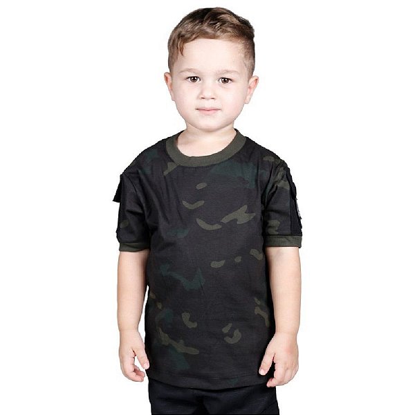 Camiseta Infantil Ranger Camuflada Multicam Black | Bélica