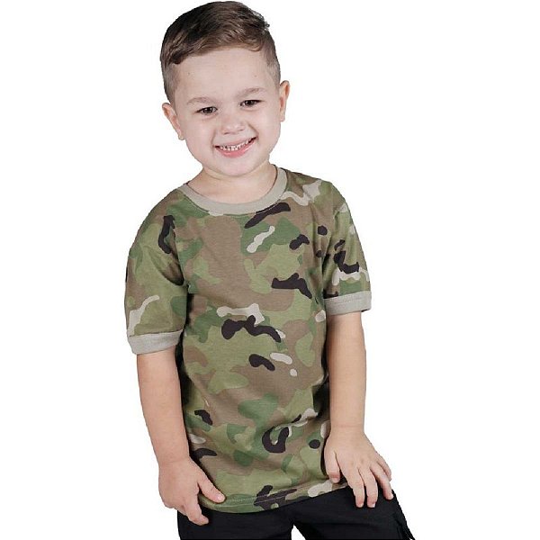Camiseta Infantil Soldier Camuflada Multicam | Bélica