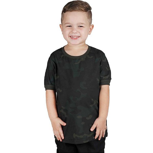 Camiseta Infantil Soldier Camuflado Multicam Black | Bélica