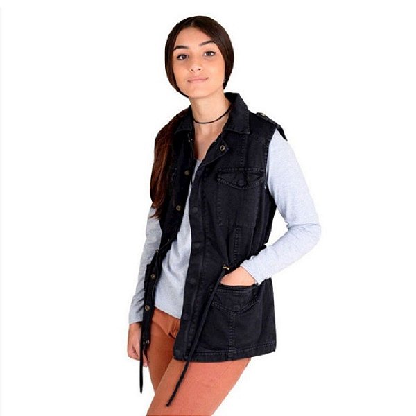 Colete Feminino Sarja Preto | Treme Terra