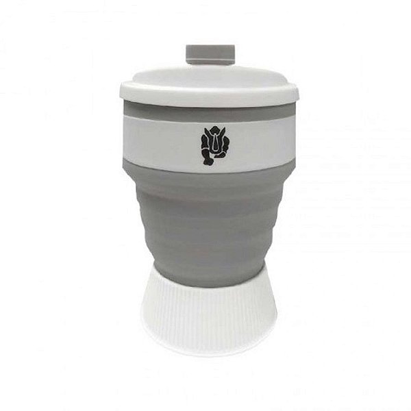 Copo Retrátil Com Tampa Cinza | Treme Terra