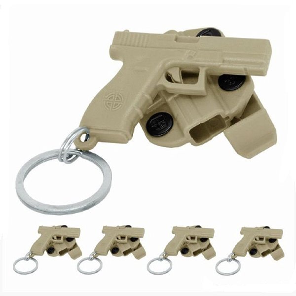 Kit 5 Chaveiros Coldre Holster Coyote | Bélica