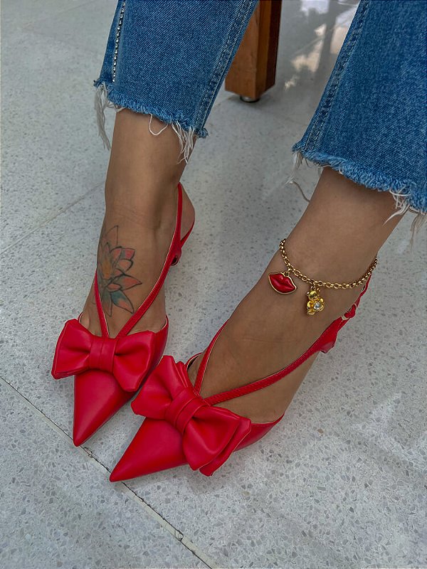 Scarpin Salto Baixo Seraphine Red - Edição Limitada