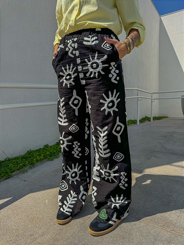 Calça Althea Estampada Black & White