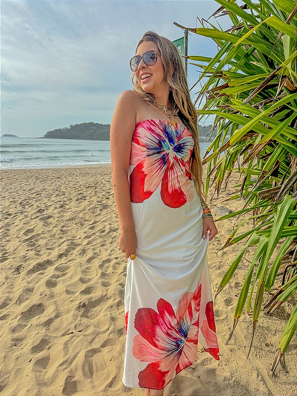 Vestido Doja Off White Flowers