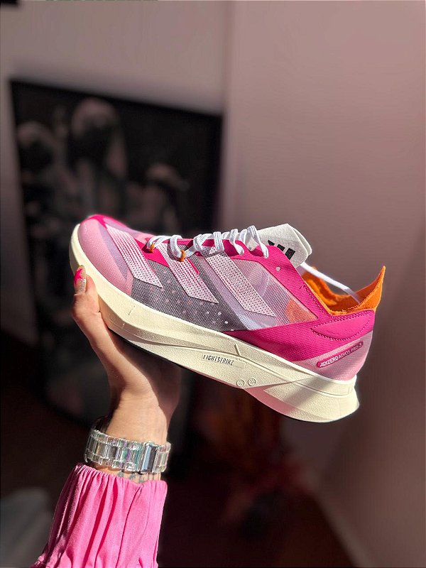 Tênis Adizero Rosa & Laranja