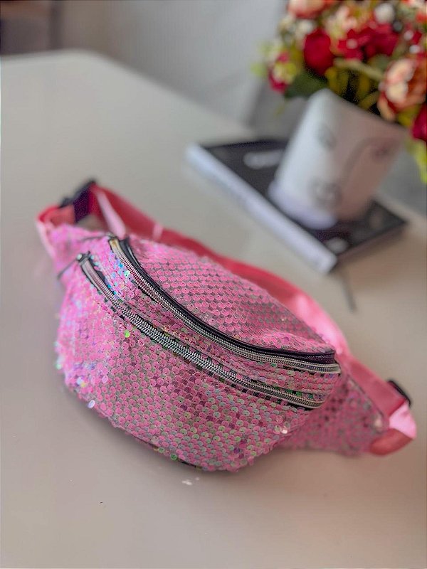 Pochete em Paetê Rosa Claro