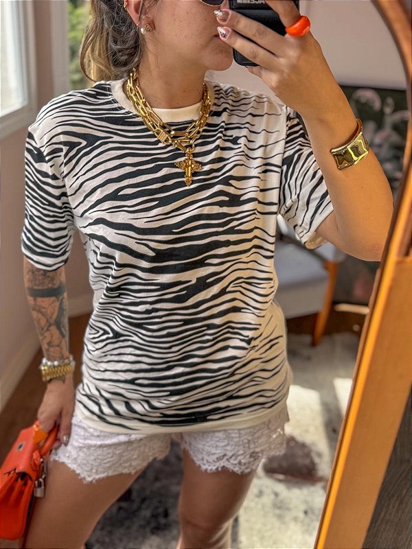 T-Shirt Zebra Algodão