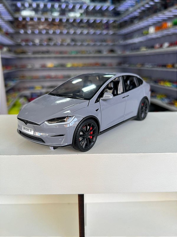 Tesla Model X cinza 1/24