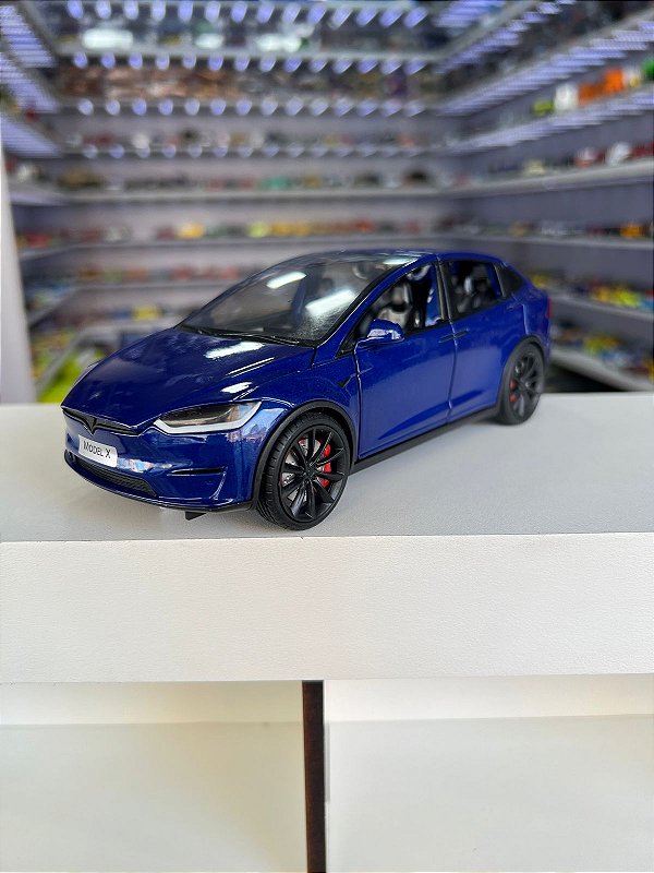 Tesla Model X azul 1/24