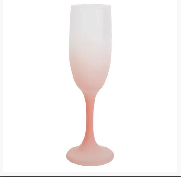 taça vidro para champanhe jateada rosa 183ml