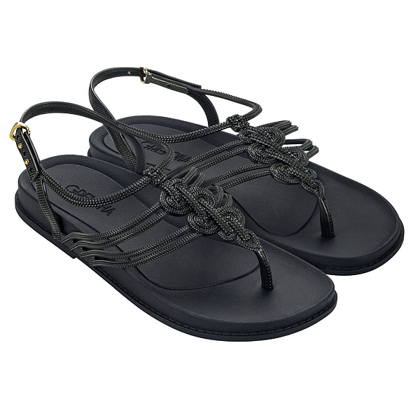 Sandália Feminina Grendha Rasteira Plana Detalhes