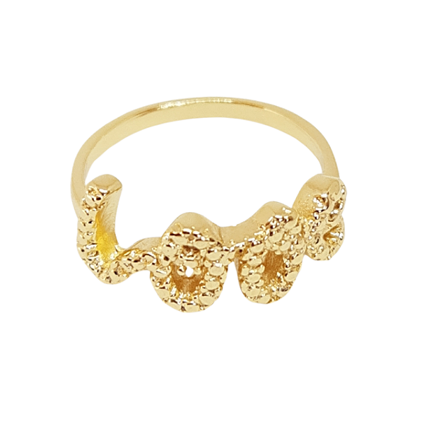 Anel Love Banhado a Ouro 18K