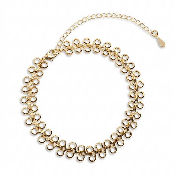 Pulseira Elos Folhado a Ouro 18K 16cm de comprimento + extensor de 6cm