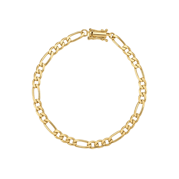Pulseira Elos 4mm 3x1 com 20 cm de comprimento Banhada a Ouro 18K