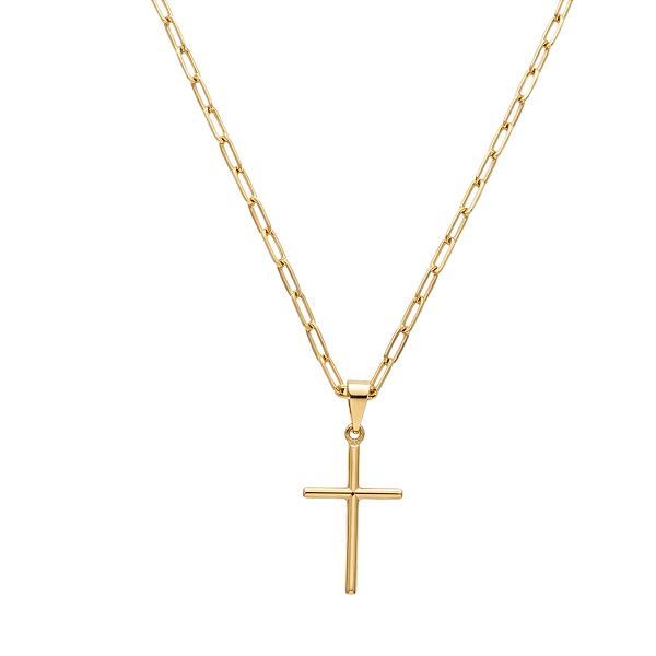 Conjunto Cruz Corrente Cartier Pingente Banho a Ouro 18K