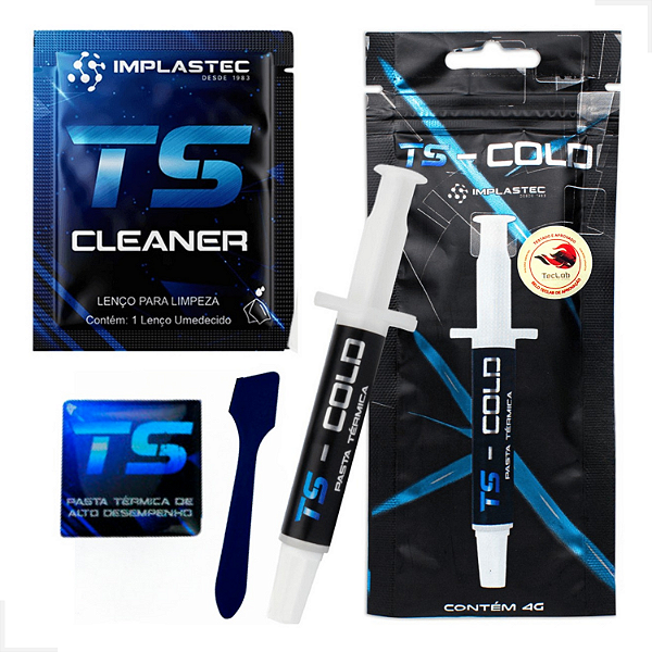 Pasta Térmica Implastec Ts Cold 4g, Espátula + Sachê Cleaner