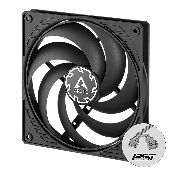 Cooler FAN ARCTIC P14 SLIM PWM PST 140mm Preto, ACFAN00268A