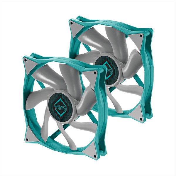 Kit com 2x Cooler FAN Iceberg Thermal IceGale 140mm Cinza e Azul – ICEGALE14-A2A