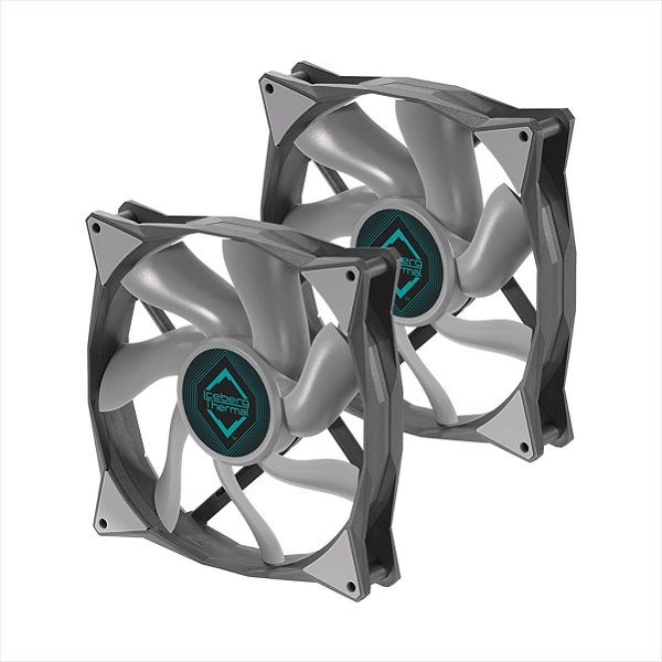 Kit com 2x Cooler FAN Iceberg Thermal IceGale 140mm Cinza – ICEGALE14-B2A