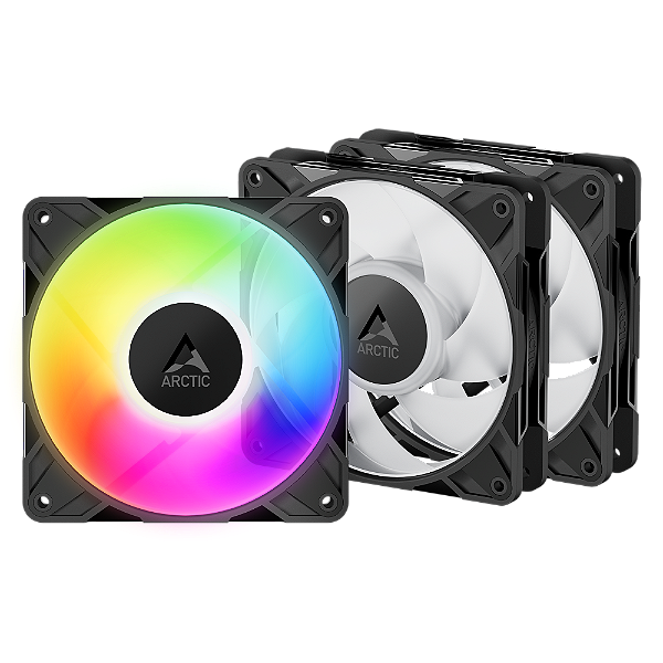 Kit 3x Cooler FAN ARCTIC P12 Pro A-RGB 120mm Preto, ACFAN00310A