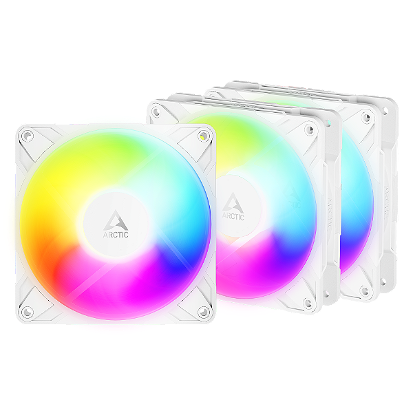 Kit 3x Cooler FAN ARCTIC P12 Pro Reverse A-RGB 120mm Branco, ACFAN00334A
