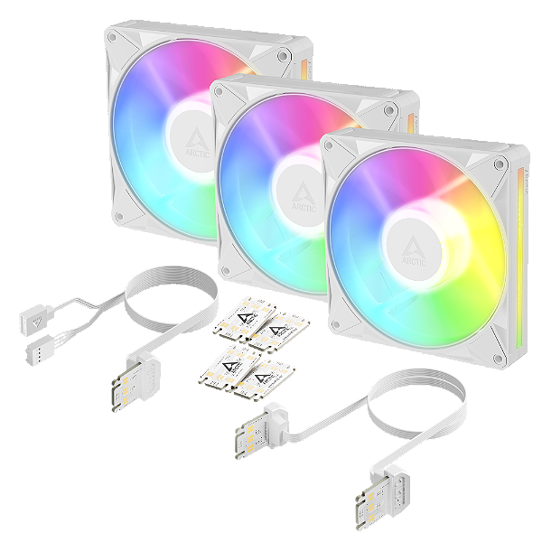Kit 3x Cooler FAN ARCTIC BioniX P14 A-RGB 140mm Branco, ACFAN00342A
