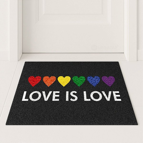 Tapete Capacho Love Is Love  LGBTQIA+ Casa Entrada Lar