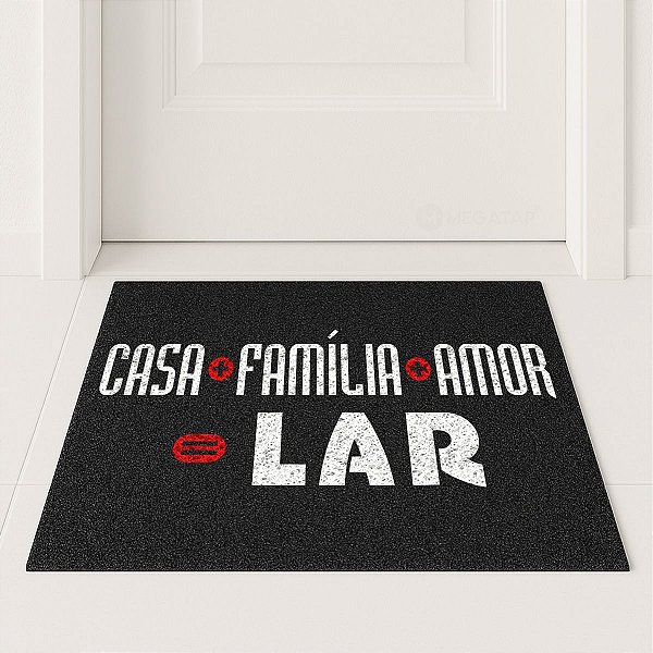 Tapete Capacho CASA FAMILIA AMOR LAR 60x40 Decorativo Entrad