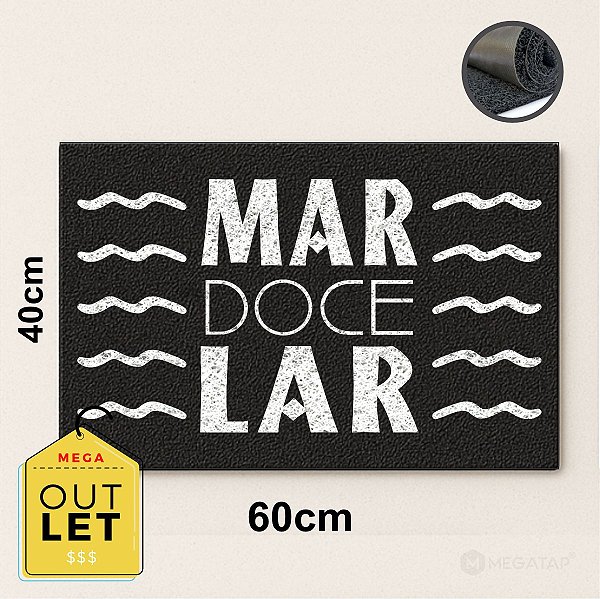 Tapete Capacho Mar Doce Lar Barco Casa Entrada - PRETO