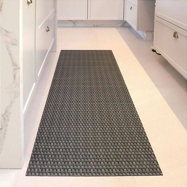 Tapete Splash Preto Trancado Absorvente Passadeira Cozinha