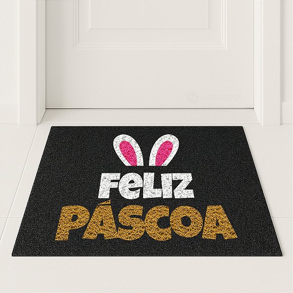Tapete Capacho Entrada Feliz Pascoa 60x40 Coelho Coelhinho