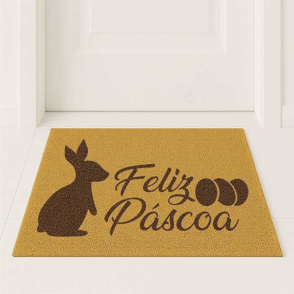 Tapete Capacho Entrada Pascoa 60x40 Coelho Coelhinho Ovos