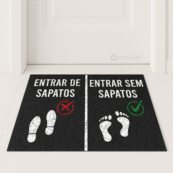 Tapete Capacho Entrar Sem Sapatos 60x40 Tire Casa Divertida