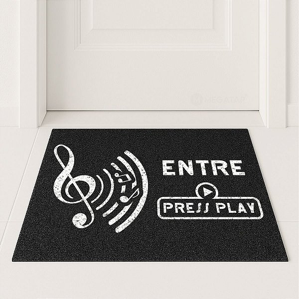 Tapete Capacho Musica Entre Press Play 60x40 Divertido Casa