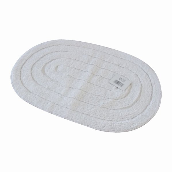 Tapete Banheiro Allegro Branco Oval 60x40 SecaPé Banho Felpo