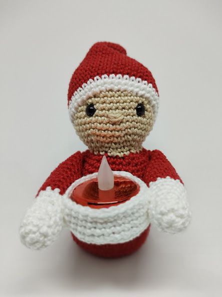 Castiçais de Natal em Crochê Técnica Amigurumi