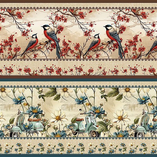 Tricoline Digital Barrado Scrap Book 55cm x 1,50mt