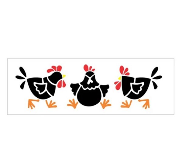 Stencil Barrado Galinhas 10cm x 30cm